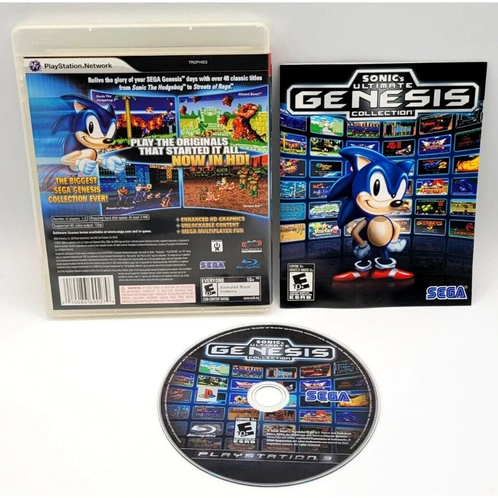 SONIC'S ULTIMATE GENESIS COLLECTION CIB COMPLETE IN BOX PS3 PLAYSTATION‎ 3 GAME